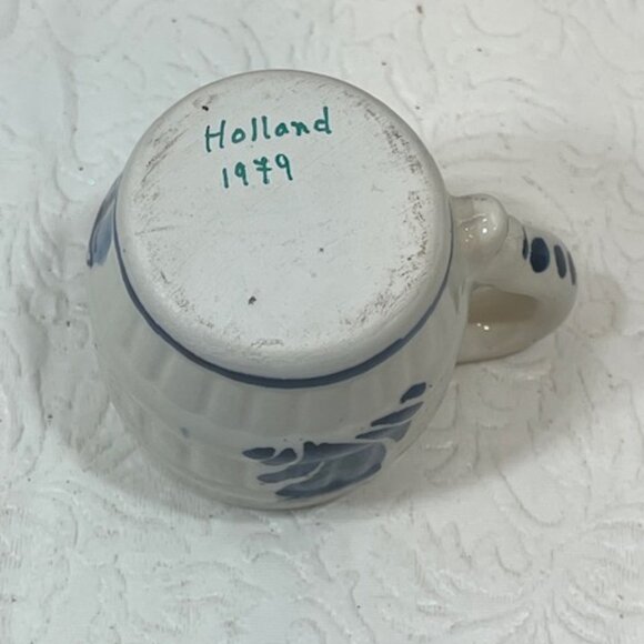 VTG Holland Dutch Windmill Hand Painted Ceramic Mini Stein/Tea Cup 2" Tall - Picture 9 of 13